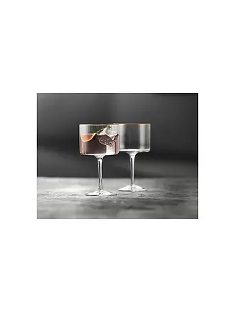 LYNGBY GLAS | Gin & Tonic Glas Set 4tlg. mit Goldkante PALERMO 45cl | 